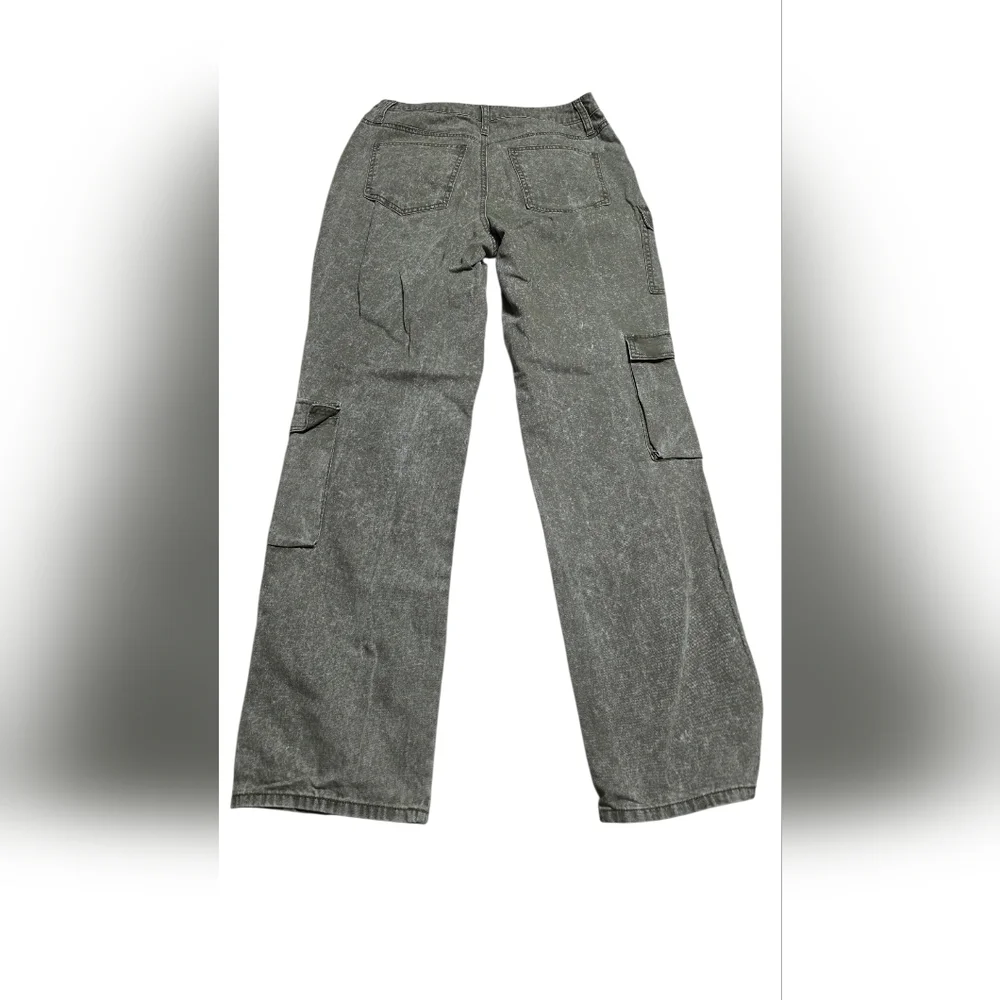 Tinseltown Green High Rise Wide Leg Cargo Pants Cozy Casual Chic Streetwear